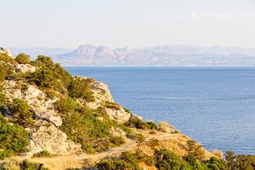 Fototapeta na wymiar The Gulf of Corinth is a deep inlet of the Ionian Sea between the Peloponnese and western mainland Greece