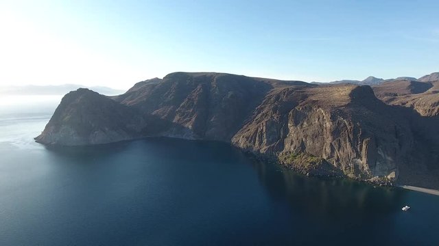 Aerial panoramic views of isla San Jose, Baja California 
Sur, Mexico. Sea of cortez.