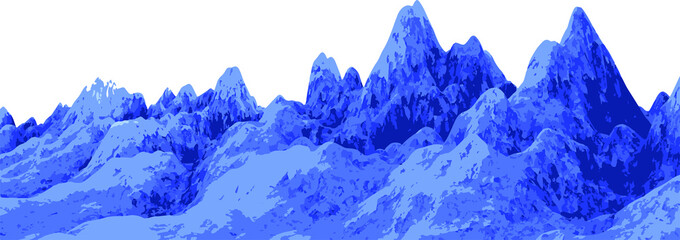 Landscape Vector Isolated  Detailed Blue