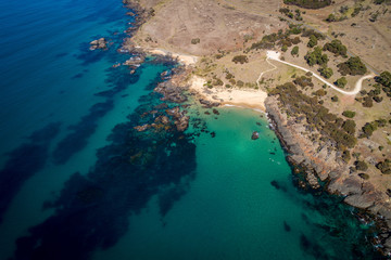 aerial of Spiky Beach Conservation Area, Tasmania