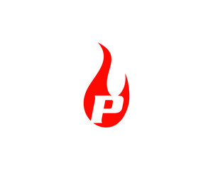 p letter flame logo