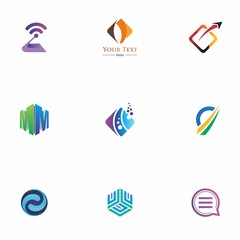 logo set design for education, application, company, and idea