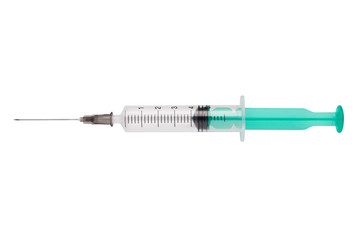 syringe isolated on white background. 5 ml