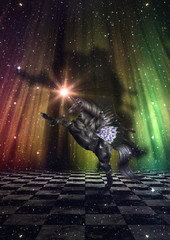 Black Unicorn on the Stage © AnnaPa