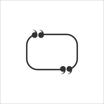 Quote icon. Speech bubble symbol. Vector illustration, flat design.