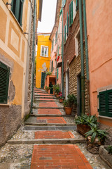 Fototapeta na wymiar Scorci del borgo ligure di Cogoleto, Genova, Mar Ligure, Liguria, Italia