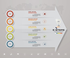 5 steps Infographics element chart for presentation. EPS 10. Arrow template for business presentation.