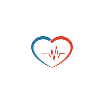 Heart pulse logo icon vector template