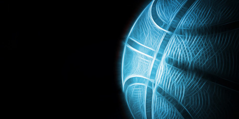 Obraz premium Abstract dark basketball background with copy space.