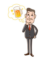 ビールを想像するサラリーマン上司