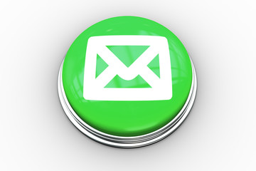 Envelope graphic on digitally generated green push button