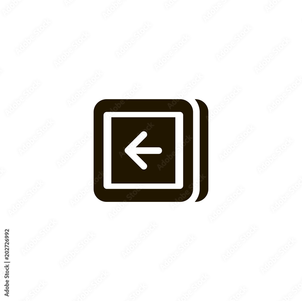 Poster left arrow icon. sign design