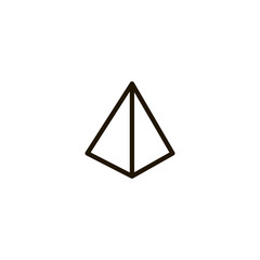 3d pyramid icon. sign design