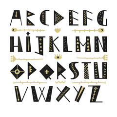 Abstract Childish Hand Drawn Alphabet