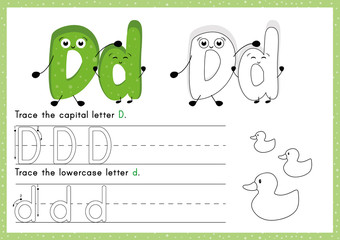 Alphabet Tracing and Colouring  Worksheet: Writing A-Z.Exercises for kids. 