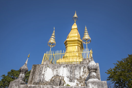 Golden Pagoda on Phusi Mountain, Luang Prabang, Laos
