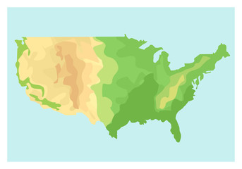 Map United States of America. Vector Illustration in Flat Style. EPS10.