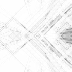 Abstract architecture background. 3d rendering