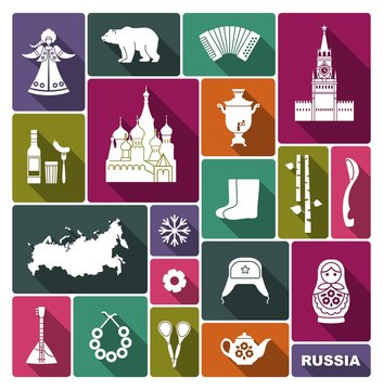 Russian icons. Vector Illustration