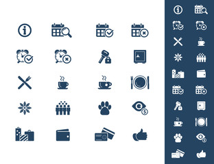 Hotel icon set - hotel amenities set