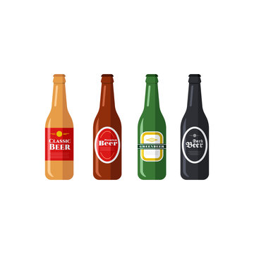 Beer Bottles Vector Icons