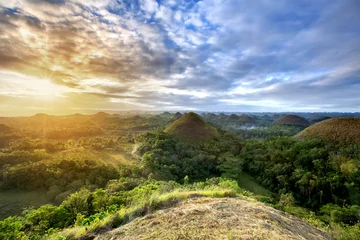 Poster Im Rahmen Spektakulärer Blick auf die Chocolate Hills, Bohol, Philippinen © Maygutyak