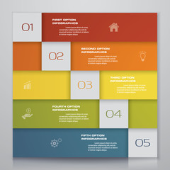 Simple&editable 5 steps process. Infographics element for presentation. EPS 10.