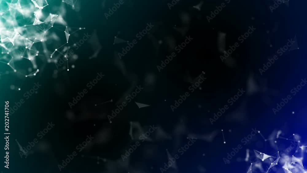 Poster the accumulation of interacting particles in the corners of the screen. plexus business cinematic ba