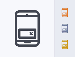 Mobile Banner Ad - Outline Icons. A professional, pixel-perfect icon.