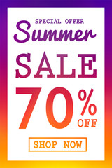 Concept of colourful poster for Summer Sale. Vector.