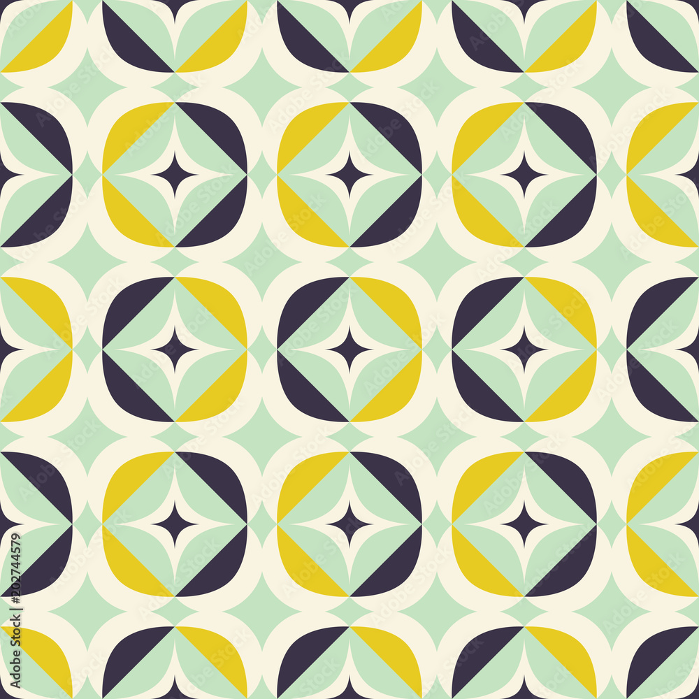 Poster seamless retro pattern in scandinavian style with geometric elements