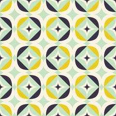 Behang naadloos retro patroon in Scandinavische stijl met geometrische elementen © orangeberry