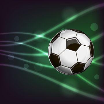 Illustration of soccer ball on abstract background