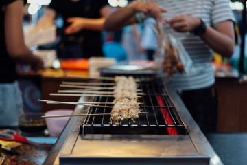 Mala grilled meat with sichuan pepper at market