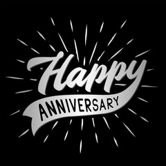 Happy anniversary lettering design template. Vector and illustration.
