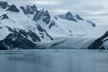 Fototapeta na wymiar Drygalski Fjord South Georgia Islands, views of mountains and glacier