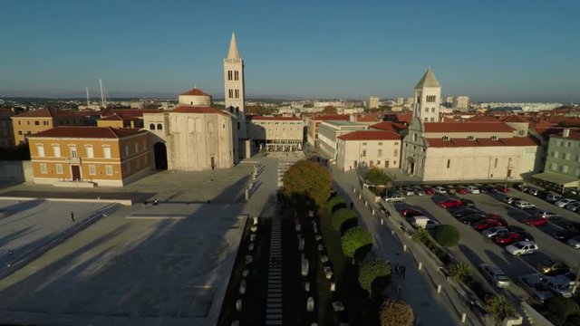 Aerial view of Zeleni trg in Zadar