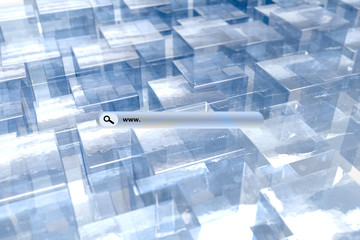 Search engine  against abstract square background