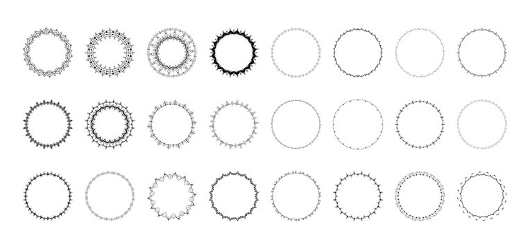 Set of round vintage decorative frames.