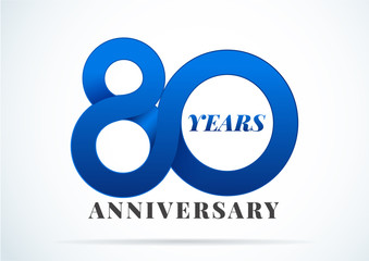 80 Years Anniversary,anniversary emblems 80 in anniversary concept template design - obrazy, fototapety, plakaty
