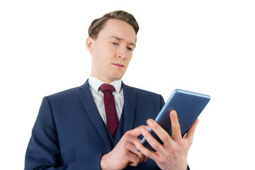 Businessman looking at his smartphone