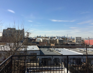 Fototapeta premium view from the window in brooklyn on manhattan