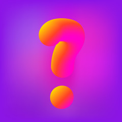 3D question stylized mark. Vector illustration.