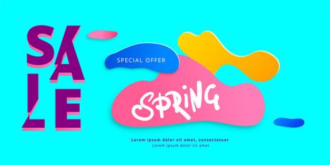 Spring Sale banner. Vector illustration.