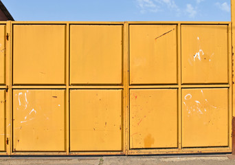 Large industrial metal door of the factory