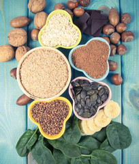 Products containing magnesium. Healthy food.