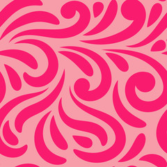 Fototapeta na wymiar Pink curly seamless pattern with swirls. Vector illustration.
