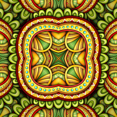 Colored Seamless Tile Pattern, Fantastic Kaleidoscope