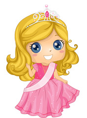 Kid Girl Beauty Queen Costume Illustration