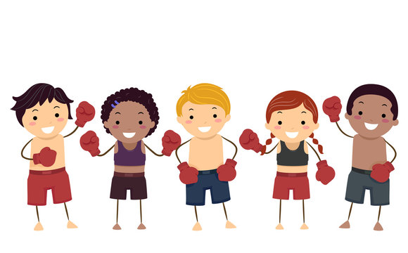 Stickman Kids Muay Thai Illustration